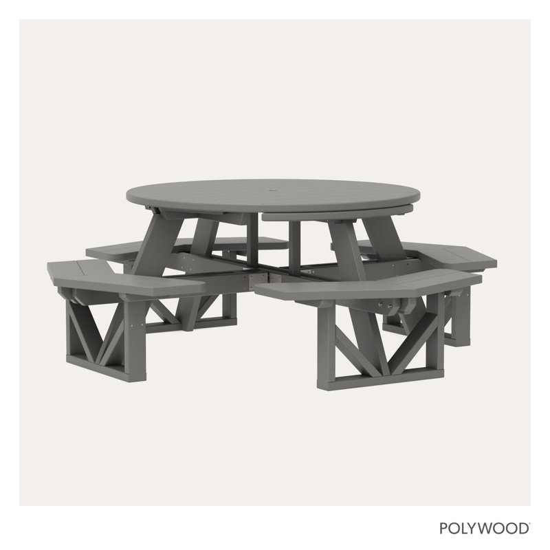 Table octogonale POLYWOOD Park, Gris ardoise