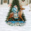 « renne », art de jardin père noël