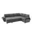 Canapé-lit modulaire en U convertible avec rangement, ports de chargement USB, porte-gobelets et revêtement en chenille, canapé-lit à 7 places-678975804