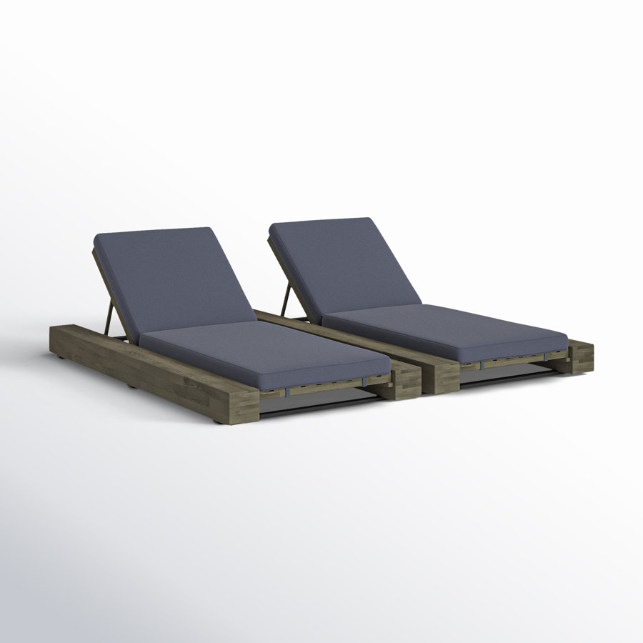 Donnie 39'' Outdoor Acacia Chaise Lounge