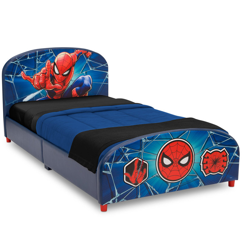 Marvel Spider-Man 2-piece Twin Bedroom Furniture Set – Includes Upholstered Twin Bed And Twin Mattress