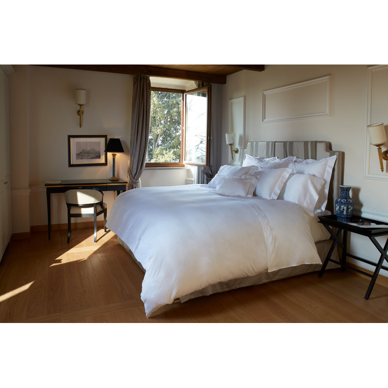 Nuvola Sateen Duvet Cover, King Duvet Cover, White