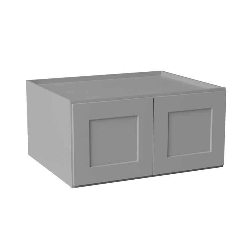 Armoire de cuisine en bois massif prête à assembler, Gris, H 15 po x l 30 po x P 24 po
