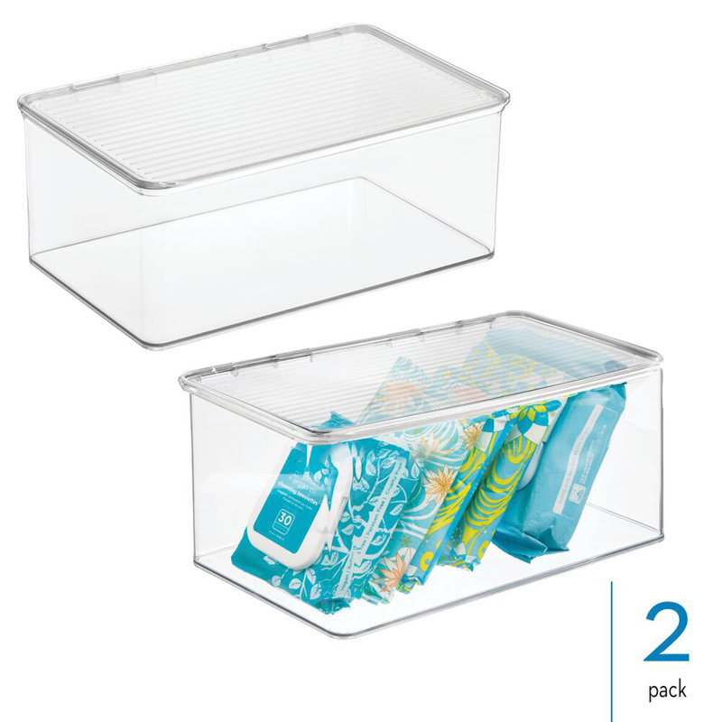 iDesign Hinged-Lid First Aid Organizer Box - Set of 2 - Clear