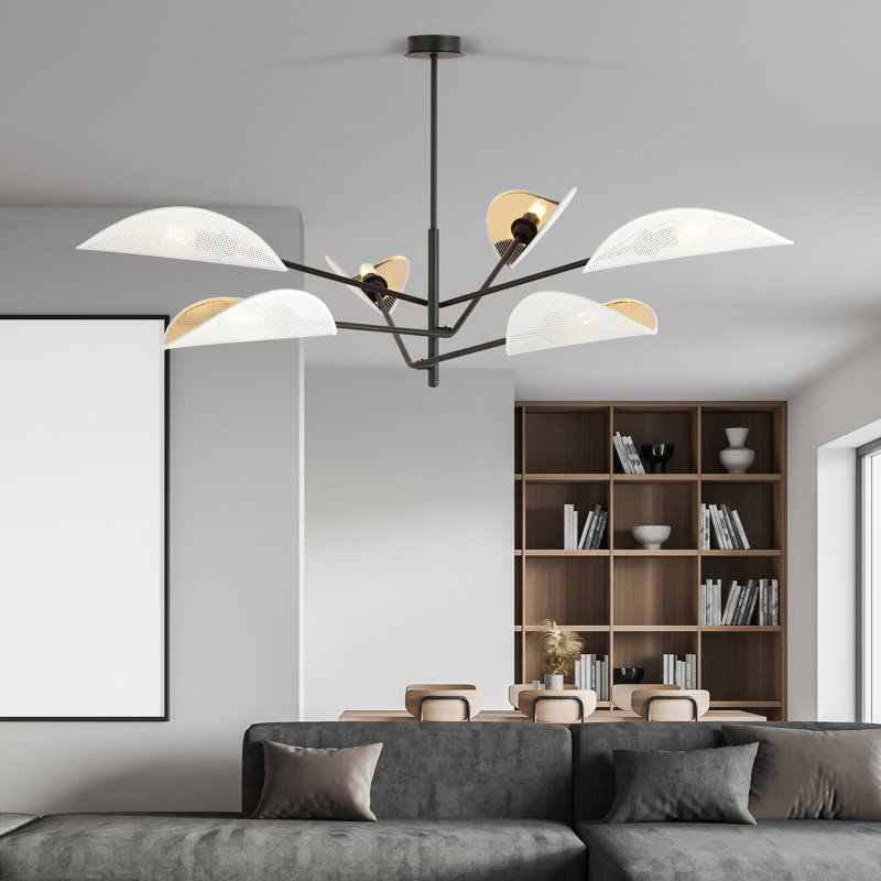 Wilbrecht 6 - Light Chandelier, White/Gold
