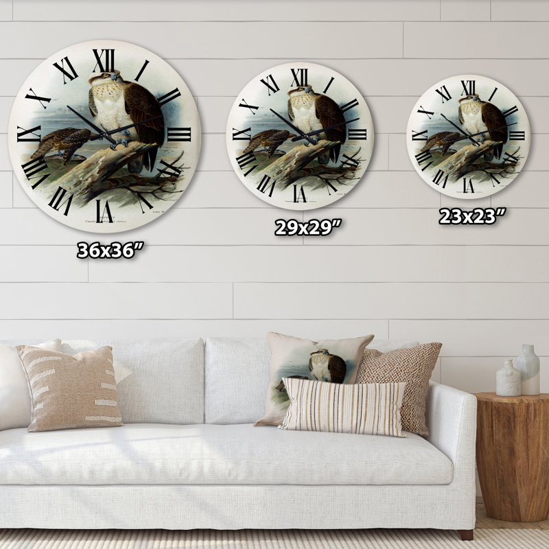 Vintage Bird Life VI - Horloge murale traditionnelle, Surdimensionné