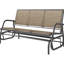 Banc de patio coulissant avec 3 sièges, filet brun mélangé, structure en métal, 57,9 po x 27,6 po, charge extérieure 660 lb de chaise d'extérieur en filet respirant et coulissant thermolaqué lisse, hauteur 33,5 po