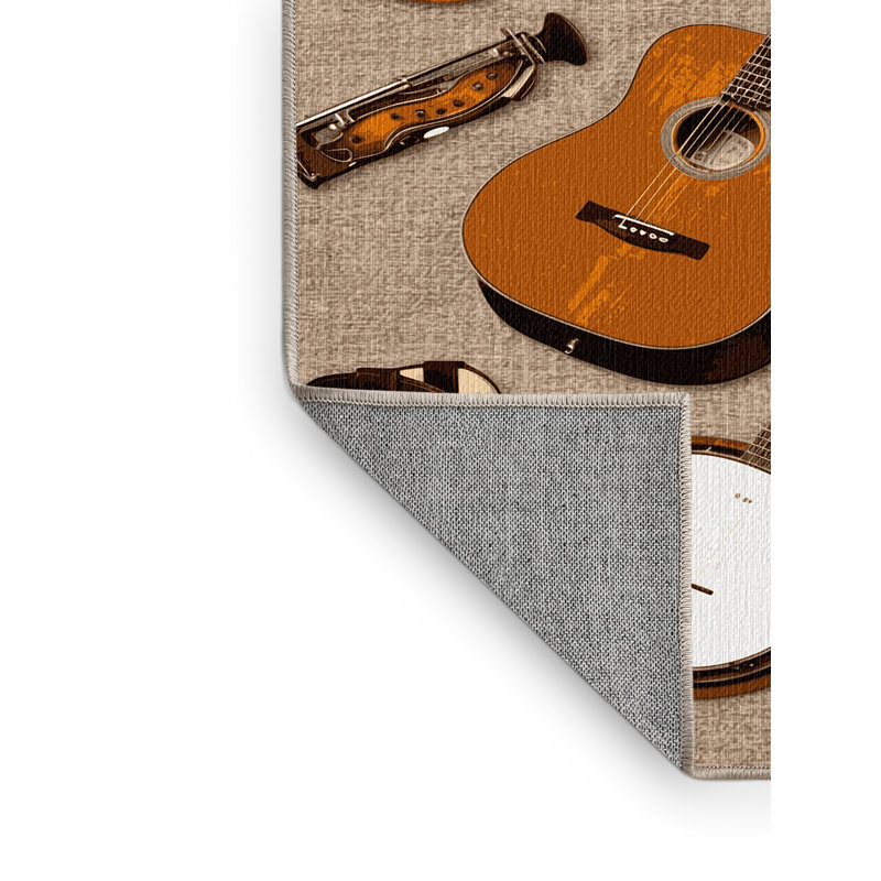  Tapis lavable Country and Western Instruments, Rond 3 pi