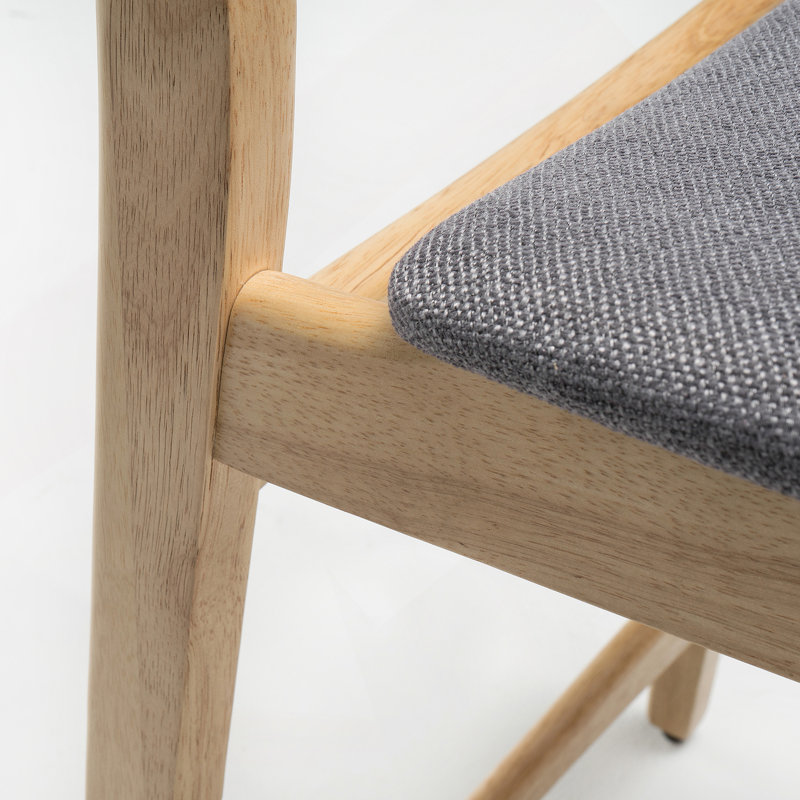 Chaise à hauteur de comptoir, Naturel, Gris foncé
