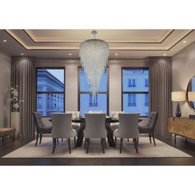 Tenuta 16 LT Chrome/Clear Chandelier Allegri
