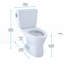 Toilette allongée deux pièces à double chasse Drake® (chasse incluse)