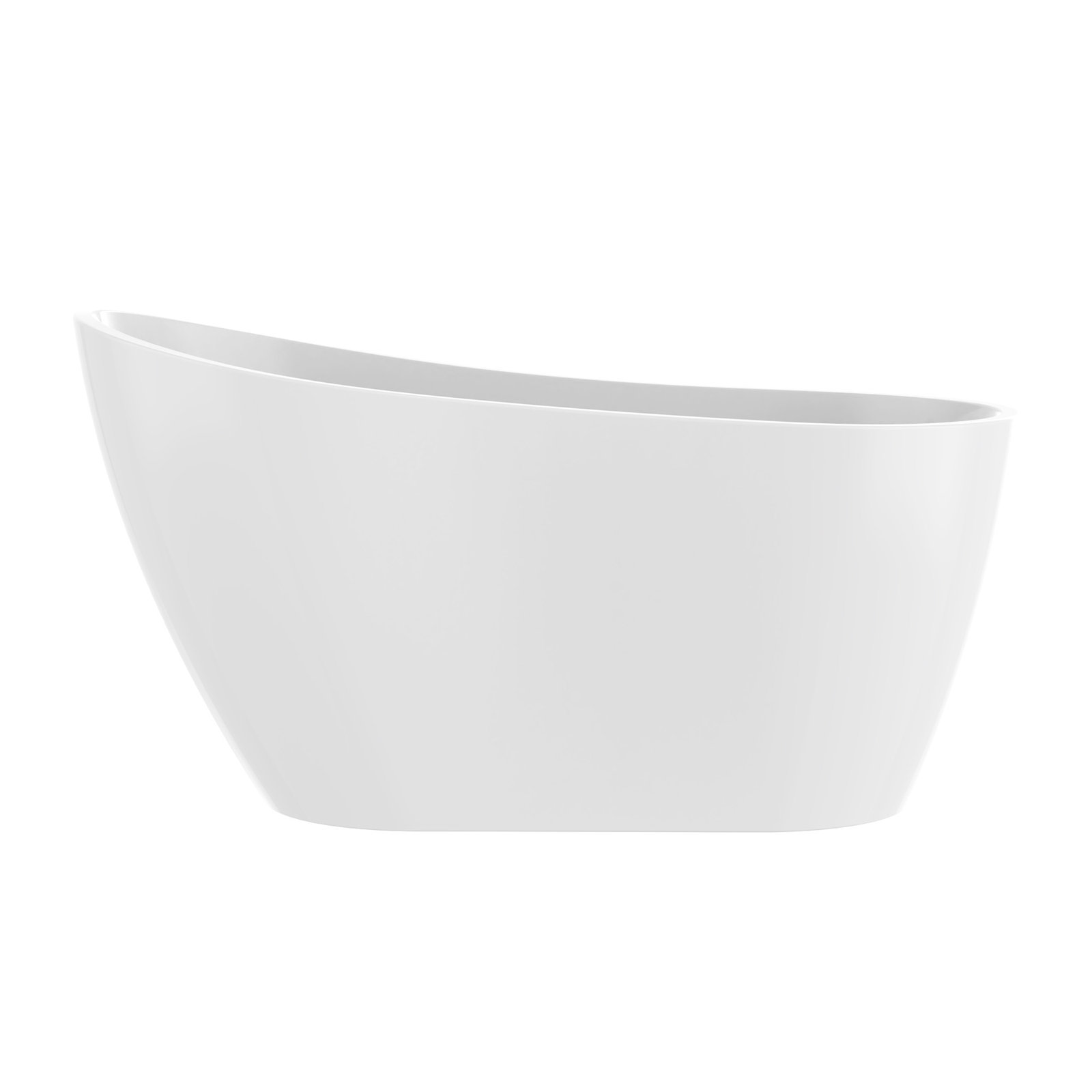 Maya 55" Freestanding Soaking Acrylic Bathtub, White/Matte Black
