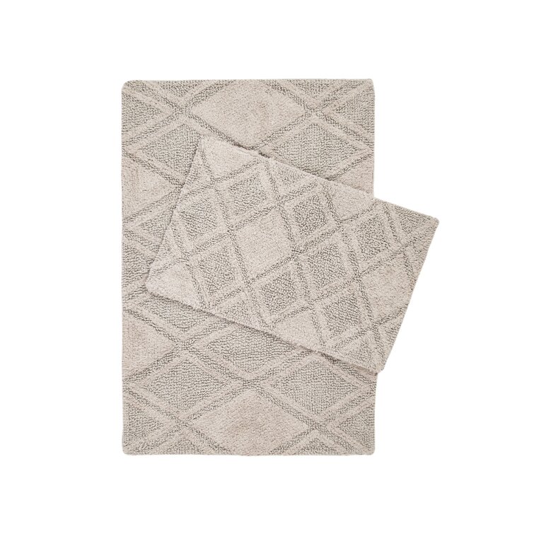 Bless international 100% Cotton Bath Mat with Non-Slip Backing