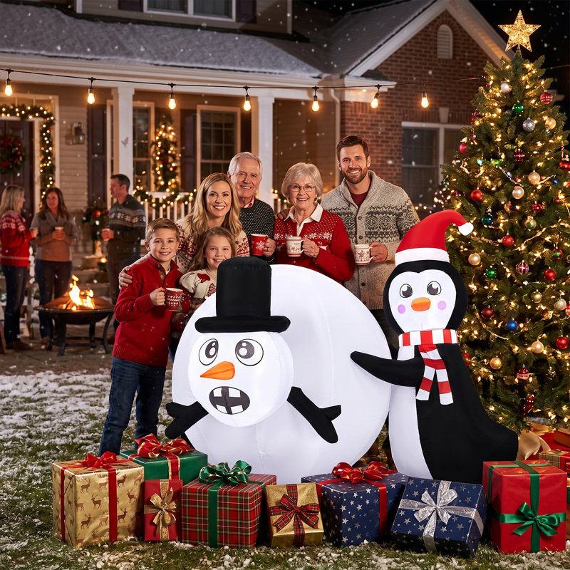 Christmas LED Lights Snowmen Nativity Set