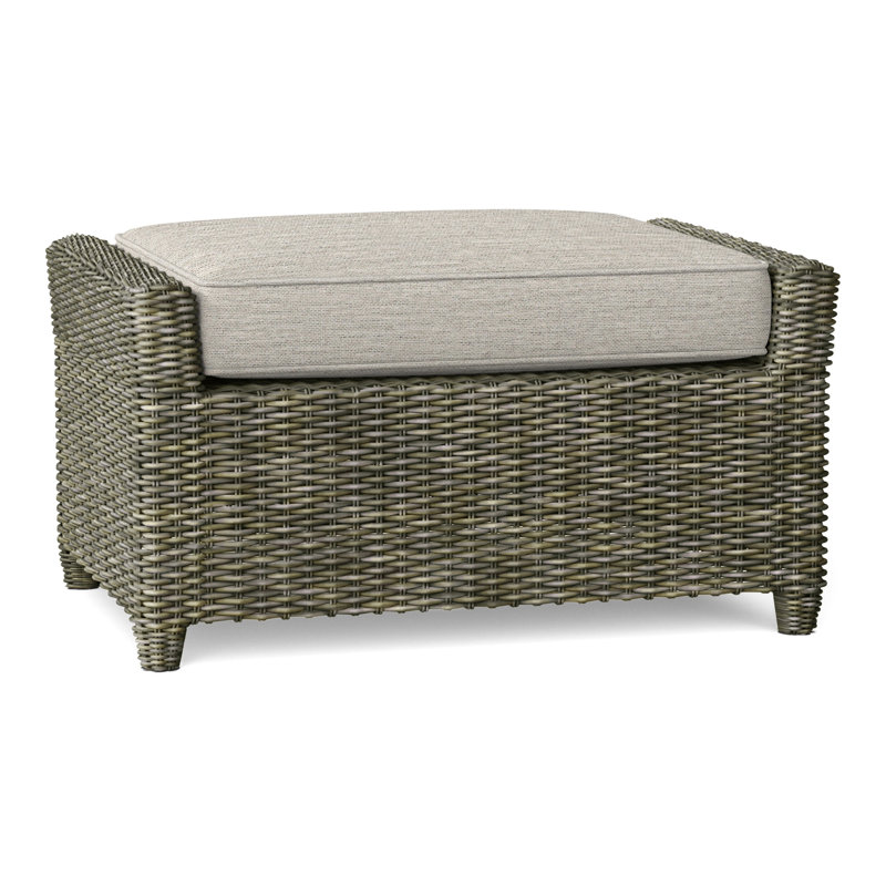 Sag Harbor Outdoor Ottoman, Fog Rain, Driftwood