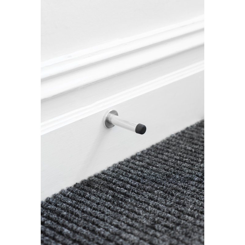 Suzette Brass Baseboard Door Stop, Polished Chrome