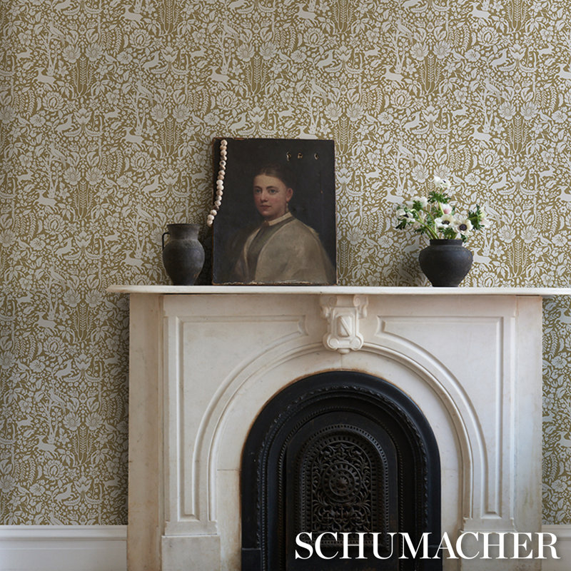 Deerfield Wallpaper, Green
