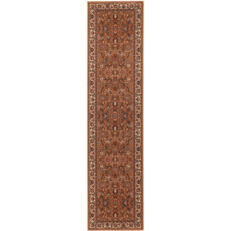 Branches Machine Woven Wool Dark Gold Rug, Runner 67 x 275cm