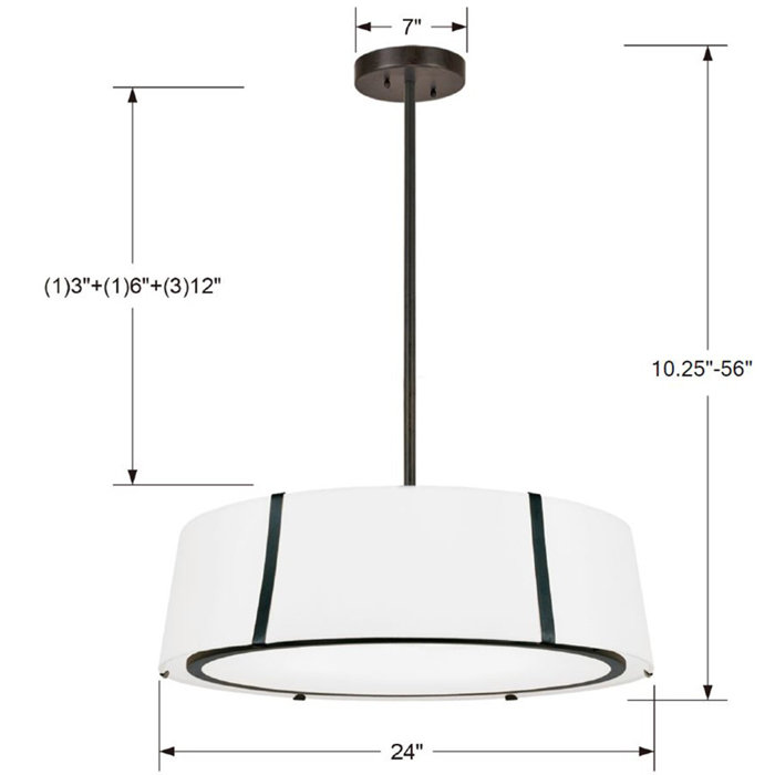 Marietta 6 Light Metal Dimmable Drum Chandelier & Reviews | Joss & Main