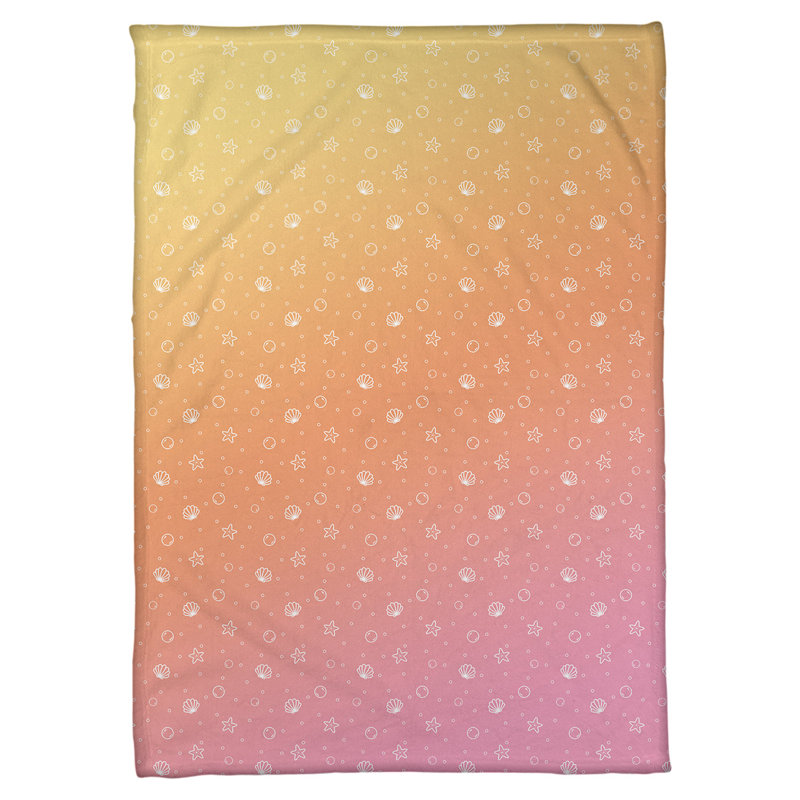 Couverture Katelyn Elizabeth Seashell, l 62,5 po x L 82,5 po, Orange / rose