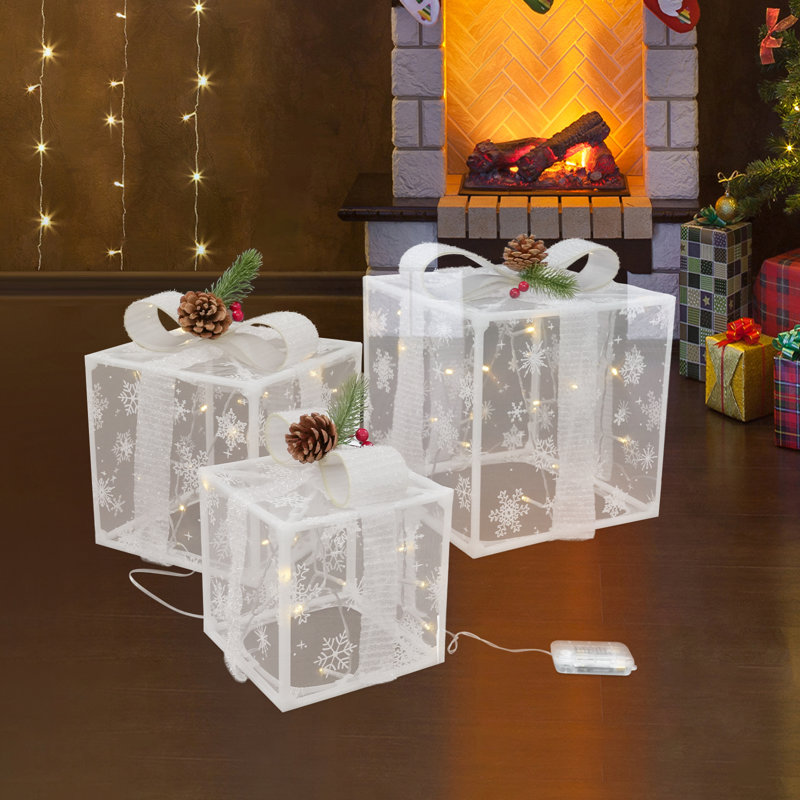 Ensemble 3 pièces de boîtes-cadeaux lumineuses