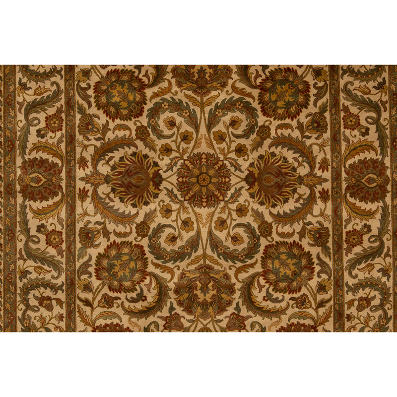Tapis ivoire noué à la main de haute qualité