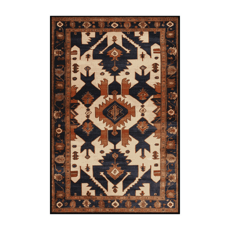 Machine Washable Persian Black Area Rug, Rectangle 2' x 3'