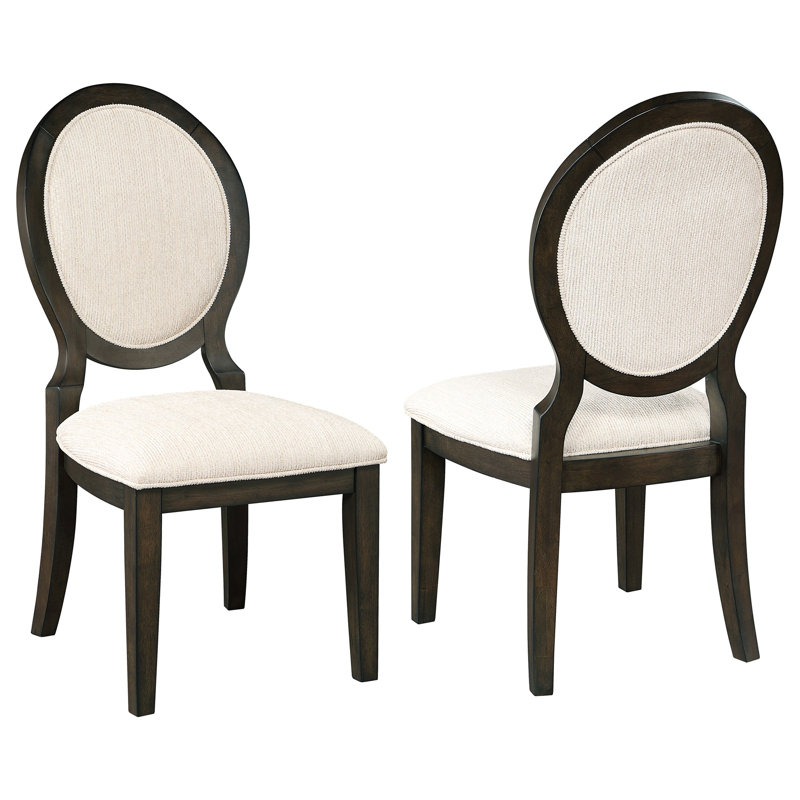 Chaise d'appoint ovale à dossier (ensemble de 2)