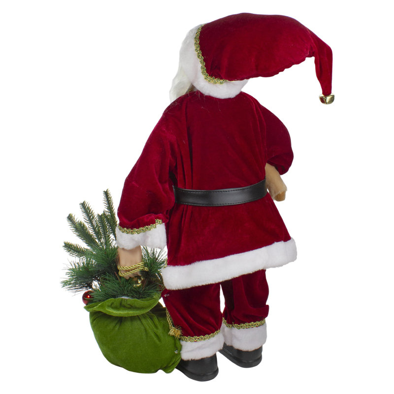 24" Red and White Santa Figurine with Presents and Naughty/Nice List