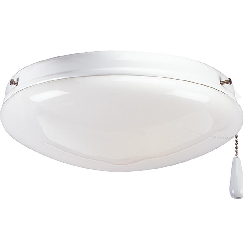 2-Light Universal Ceiling Fan Bowl Light Kit, White