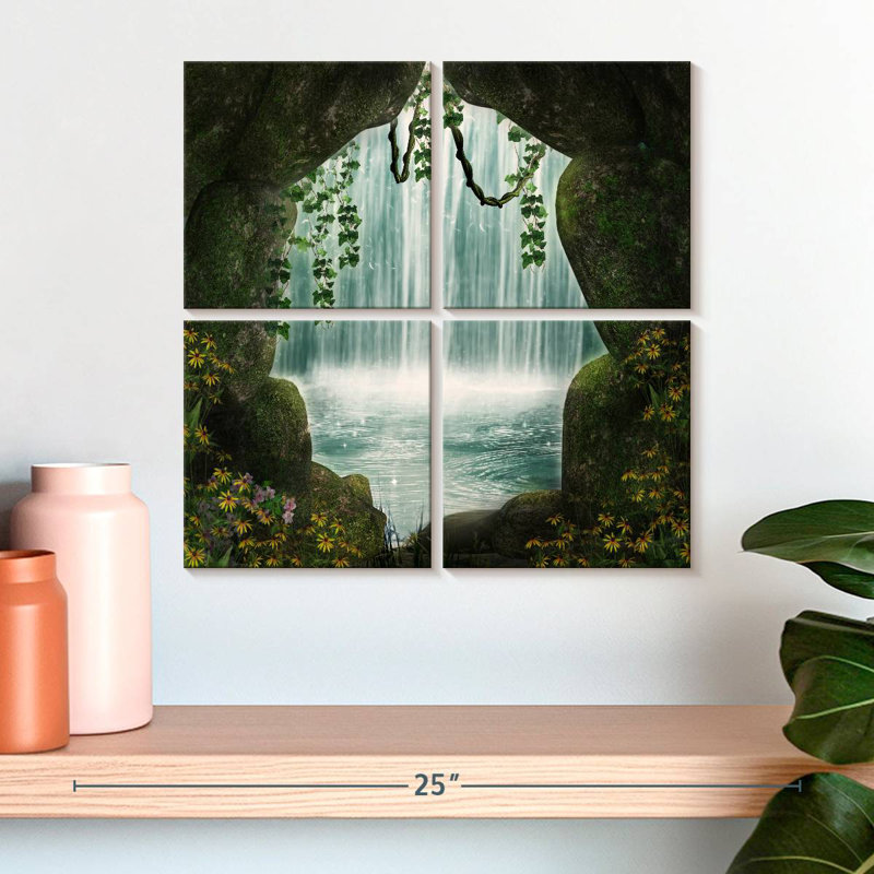 Grotte cascade, H 18 po x l 18 po