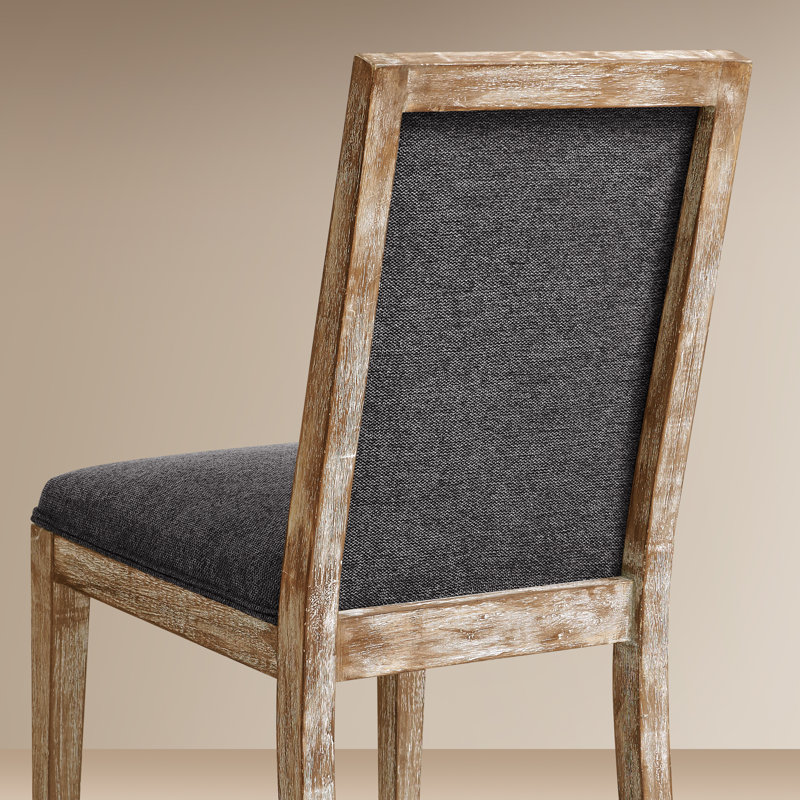 Chaise rembourrée en bois massif, Gris