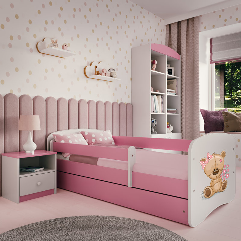 Cicero Standard Panel with Storage Included, Toddler (70 x 140cm), Pink/White