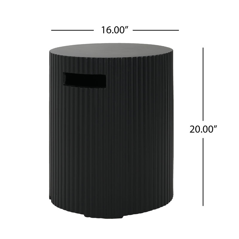 Lyle Outdoor MGO Propane Fire Pit Table With Tank Holder, Matte Black