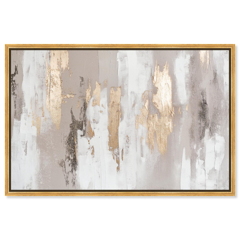 Toile «Gilded Brilliance I» par Art Remedy, Doré, H 31 po x l 46 po, Cadre flottant