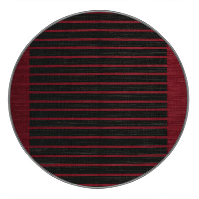 Tapis brun à rayures horizontales lavable à la machine