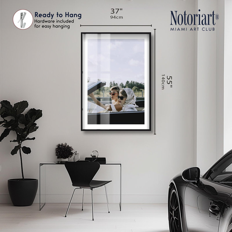 Tendance à la mode tardive, Shadowbox Print, impression d'art rétro par Notoriart, H 55 po x l 37 po, Noir