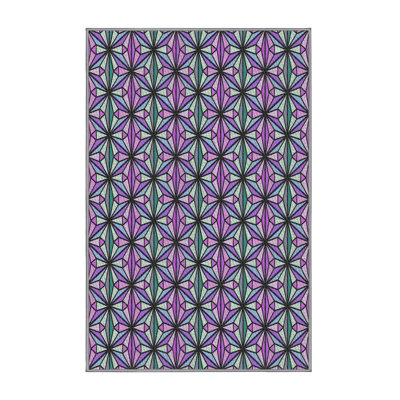 Tapis géométrique rose