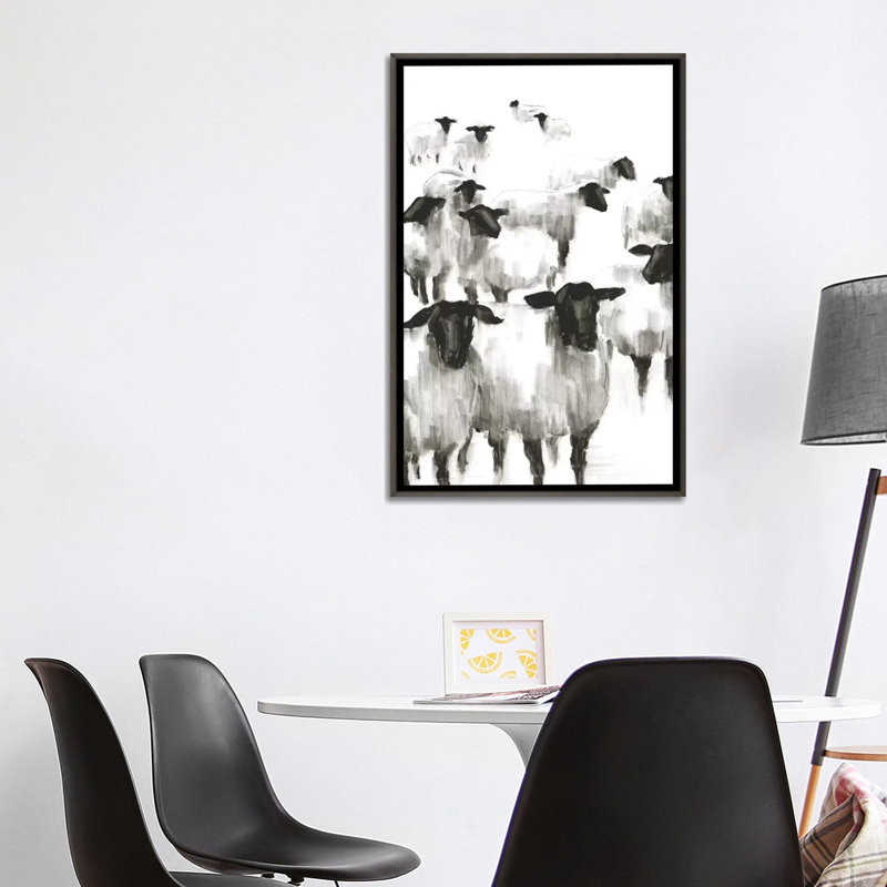 Print, H 40 po x l 26 po x P 1,5 po, Pas de tapis, Toile avec cadre gris