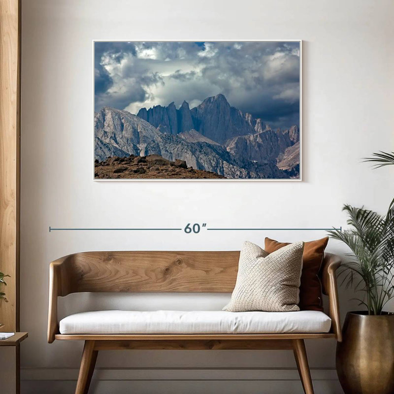 Majestic Mount Whitney, Floating Frame White, 43" X 29"