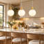 3 -Light Kitchen Island White Glass Pendant