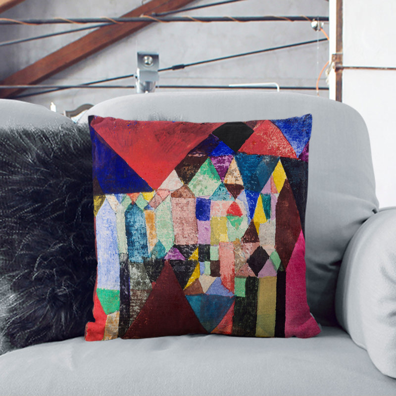 Municipal Jewel By Paul Klee Square Throw Cushion, Stone, 55cm H x 55cm W x 20cm D