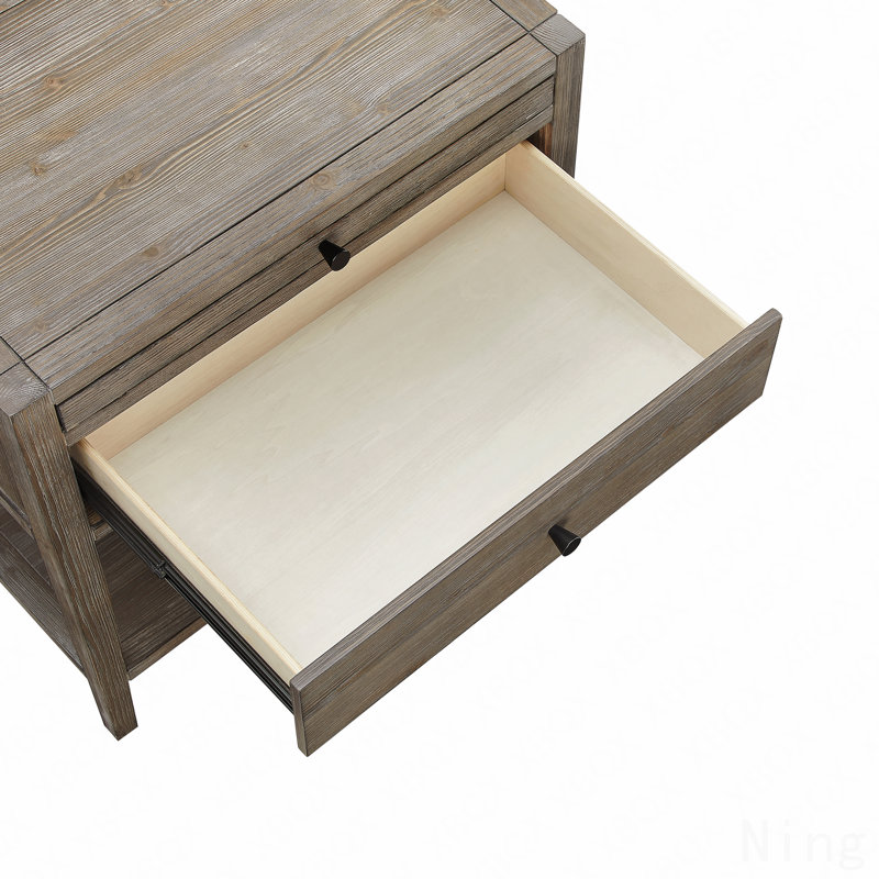 Table de chevet 1 tiroir, gris vieilli