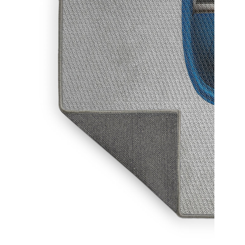 Tapis gris clair / bleu Power Loom, Rectangle 5 pi x 7 pi