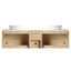 Meuble-lavabo mural 72 po avec lavabo d'art en céramique, 1 tablette de rangement, 4 portes à fermeture douce, contreplaqué, option de design compact