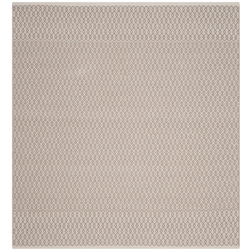 Bester Hand Woven Cotton Geometric Rug, Square 6'