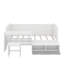 Lit de jour simple avec tablettes de rangement, casiers, bureau et tabouret assorti-624106698