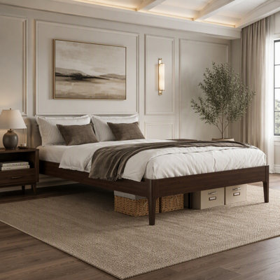 15-Inch High Solid Wood Platform Bed Frame