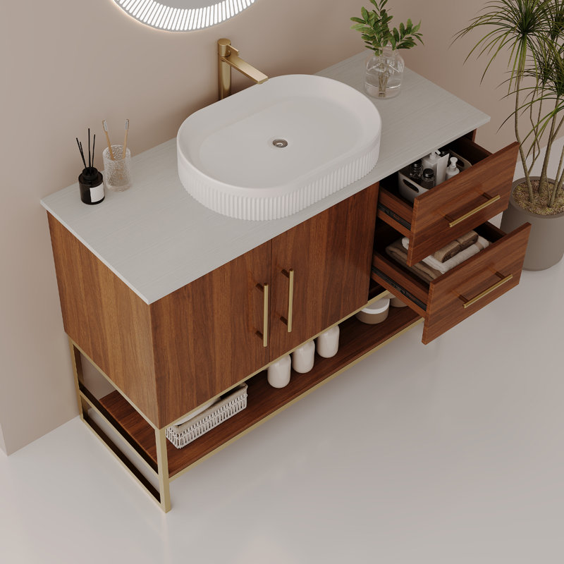 Meuble-lavabo moderne (doit inclure le meuble-lavabo et le lavabo) 36 po