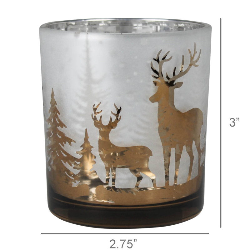 Cerf dans une tasse votive, verre 0,5 oz chacun